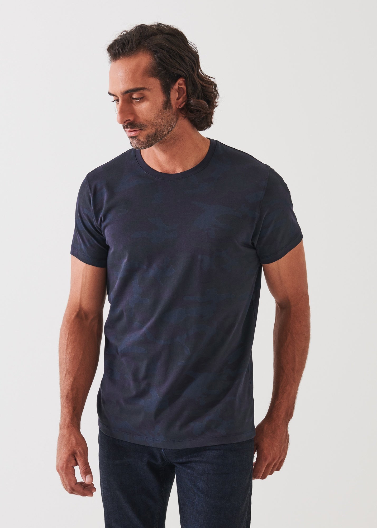 Patrick Assaraf SS Pima Camo Crew - Midnight