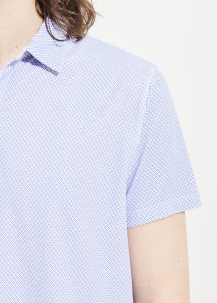 Patrick Assaraf SS All Over Print Polo - China Blue
