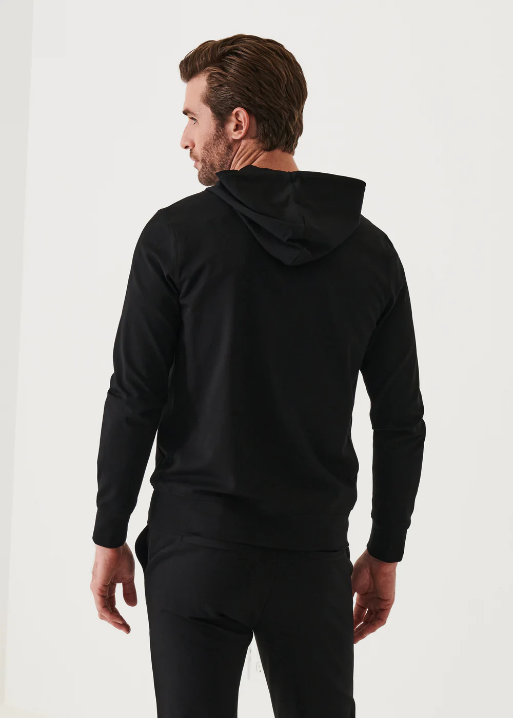 Patrick Assaraf Active Full Zip Hoodie - Black
