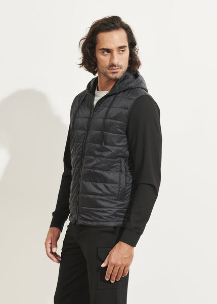 Patrick Assaraf Active Quilted Travel Hoody - Black