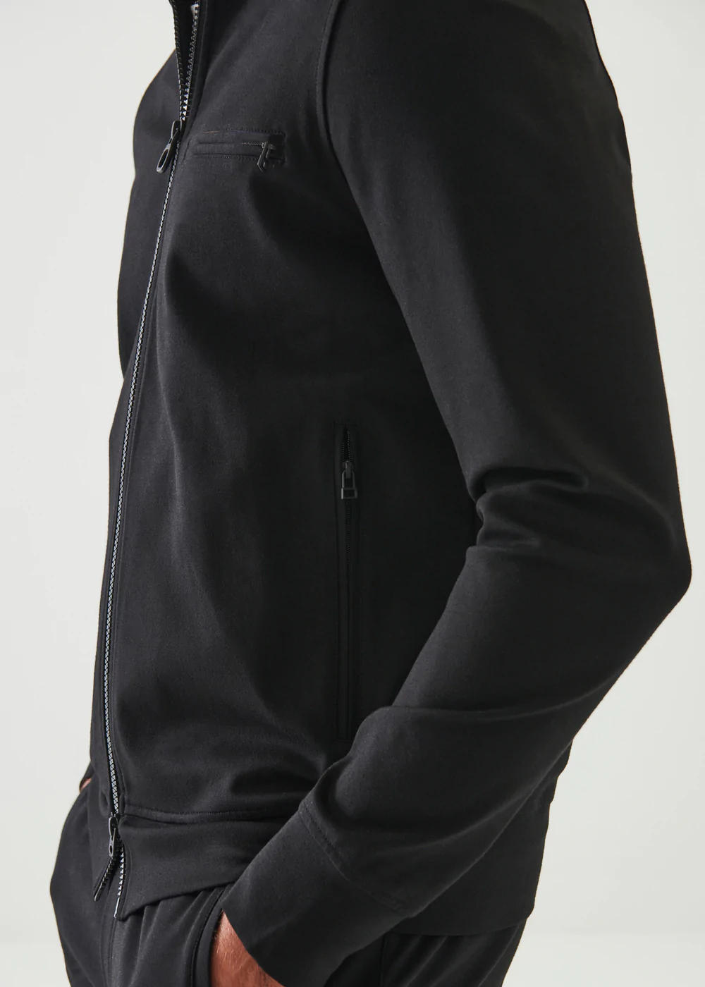 Patrick Assaraf Active Zip Track Jacket - Black