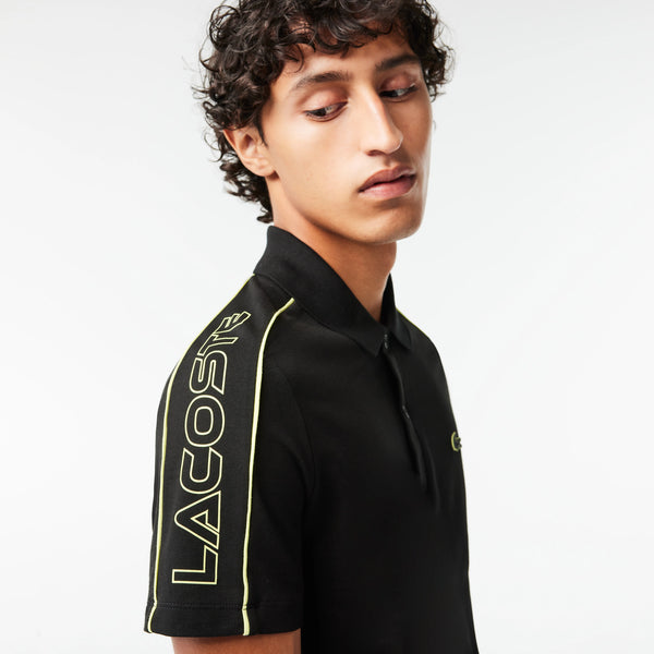 Lacoste Men s Slim Fit Tech Pique Movement Polo Black Yellow