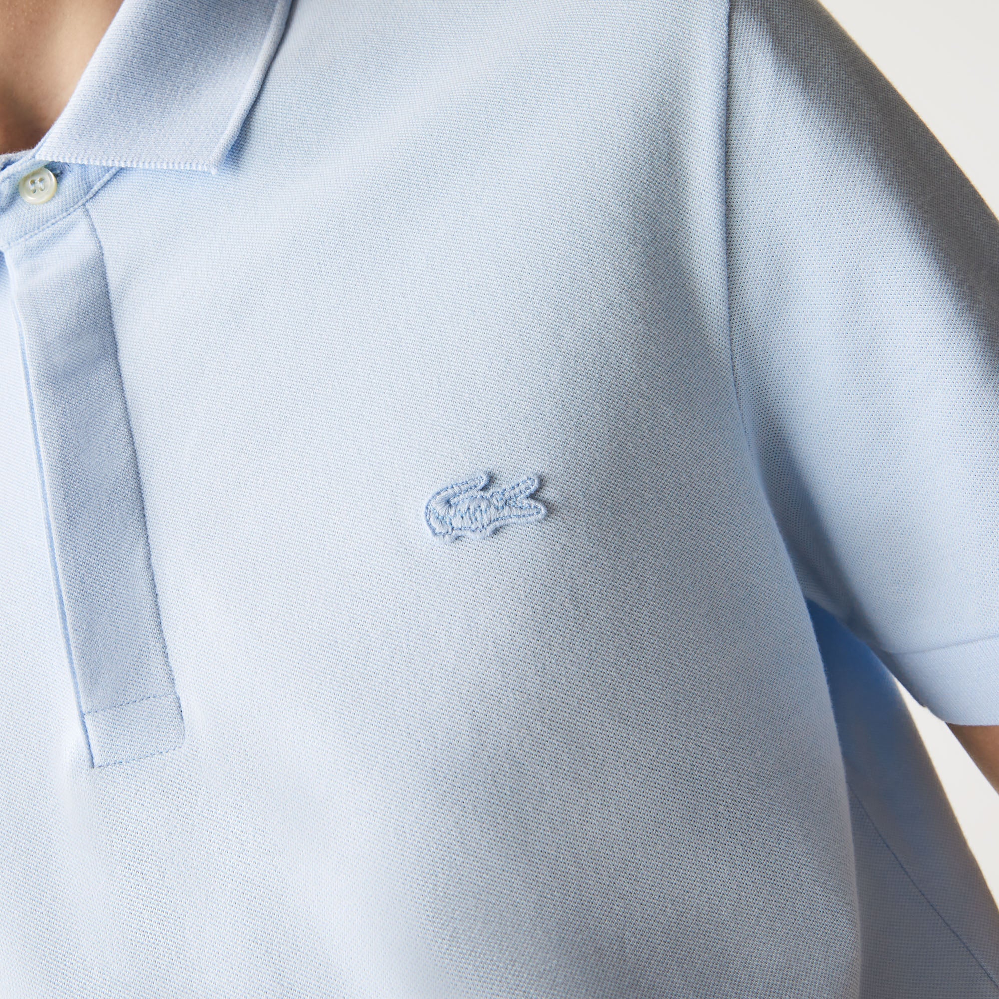 Lacoste Regular Fit Stretch Cotton Paris Polo - Light Blue