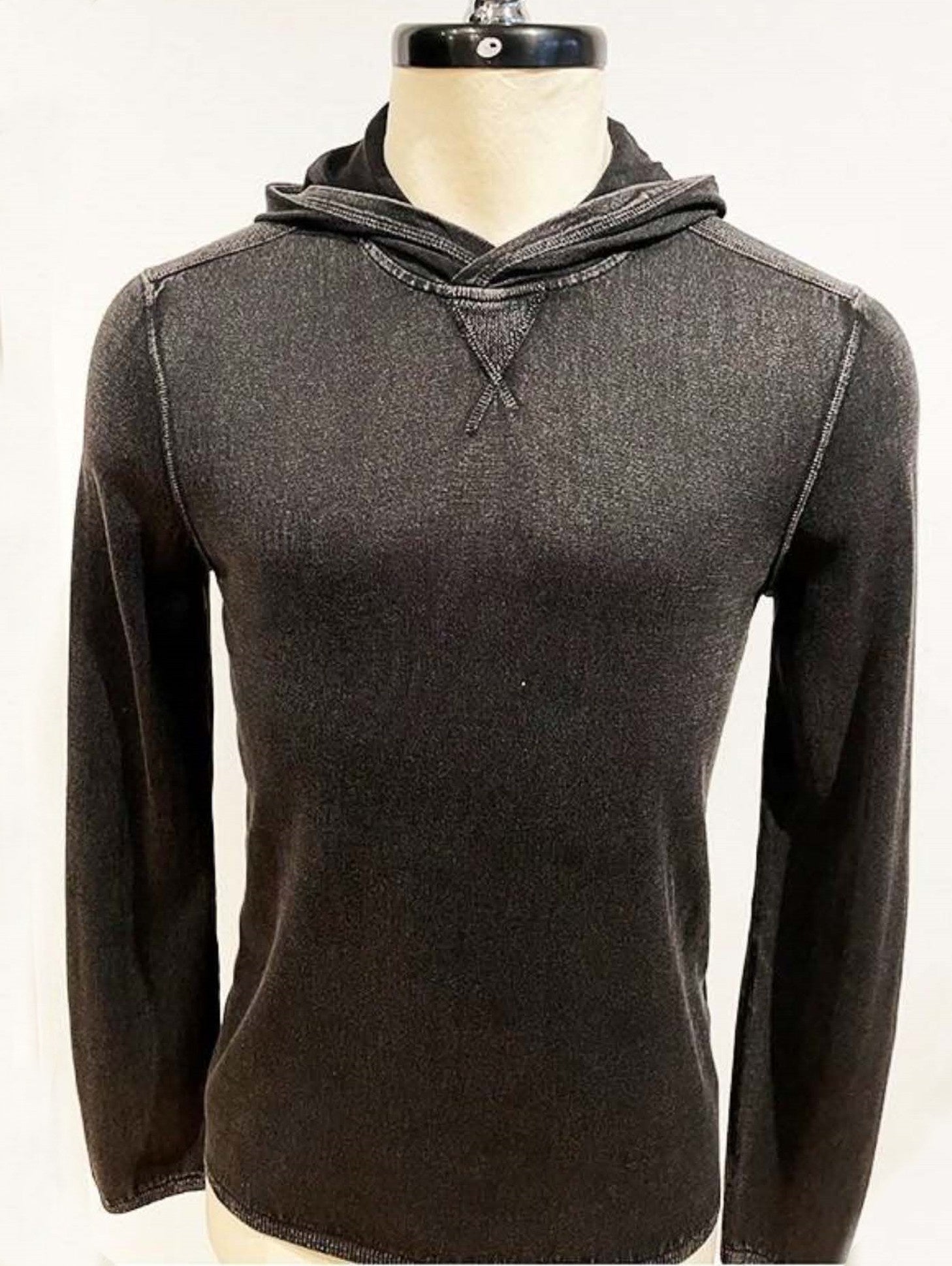 John Varvatos Canton Mercerized Pullover Hoody - Black