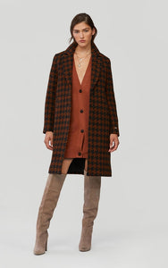 Soia  & Kyo Ren Exploded Houndstooth Coat in Russet