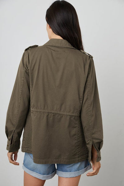 Velvet Ruby cotton twill jacket in forest
