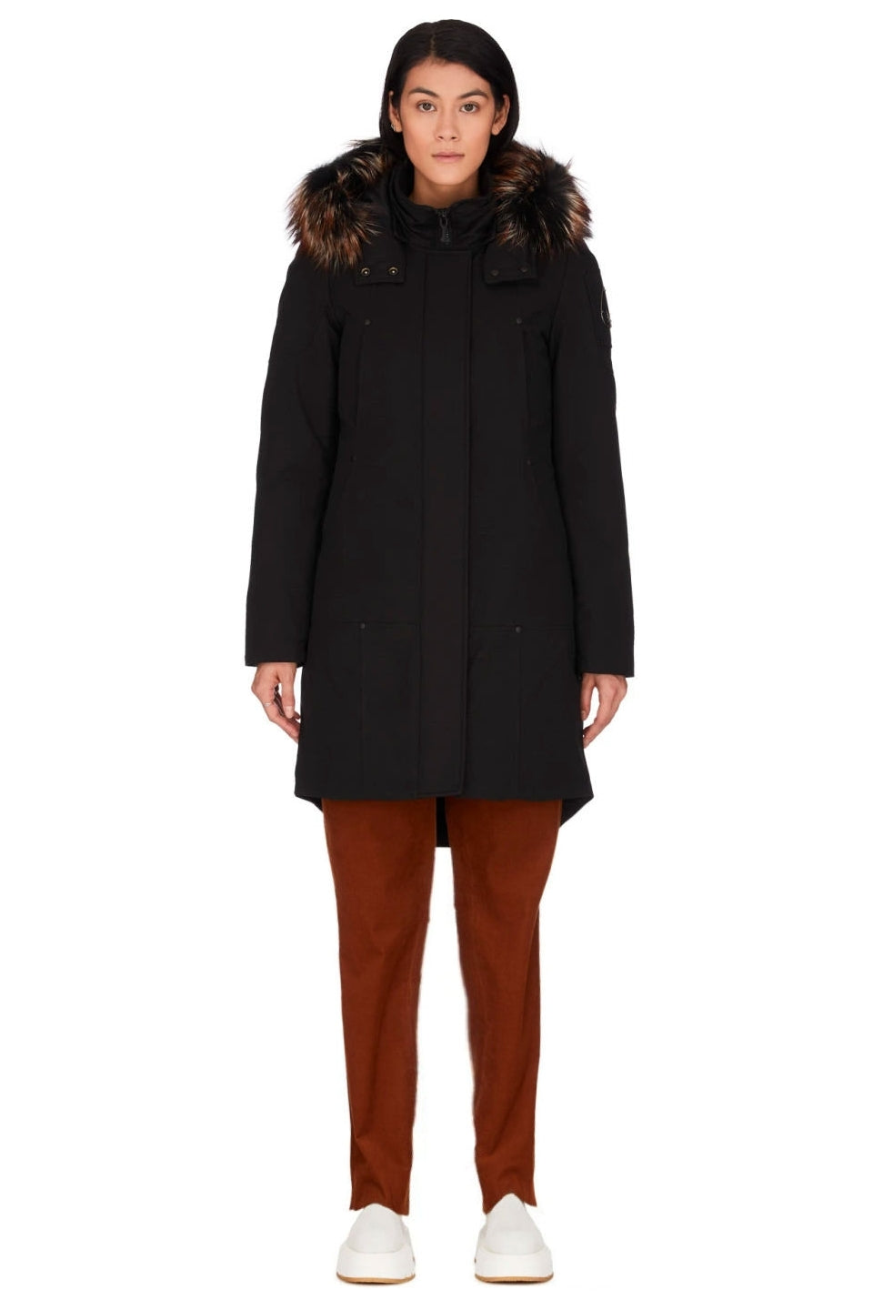Moose Knuckles Women's  Stirling Park Black w/Silver Fox Viking Fur