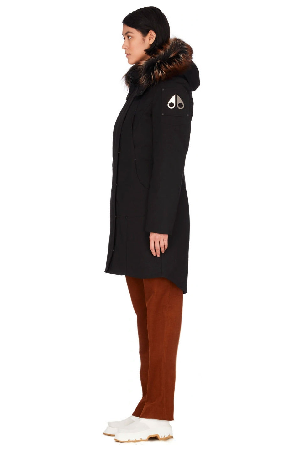 Moose Knuckles Women's  Stirling Park Black w/Silver Fox Viking Fur
