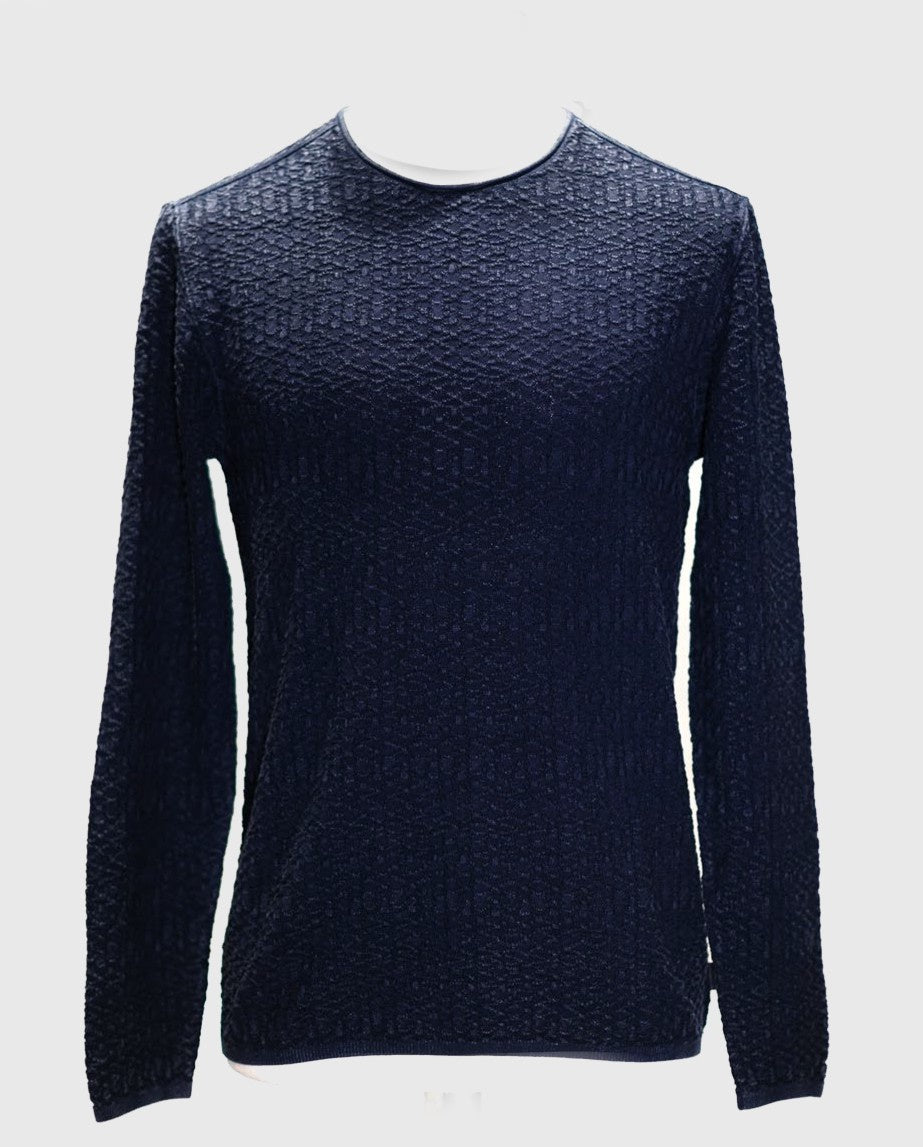 John Varvatos Riley Vintage Wash Crew - Navy