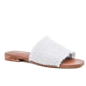 Kaanas Crete Frayed Sandal in White