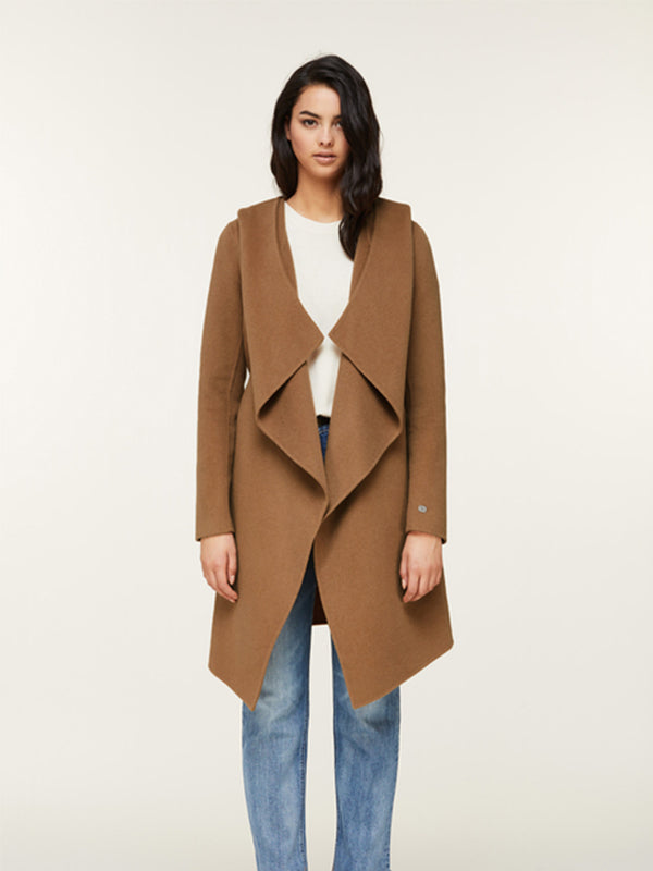 Soia&Kyo Samia-N Belted Wool Coat in Camel