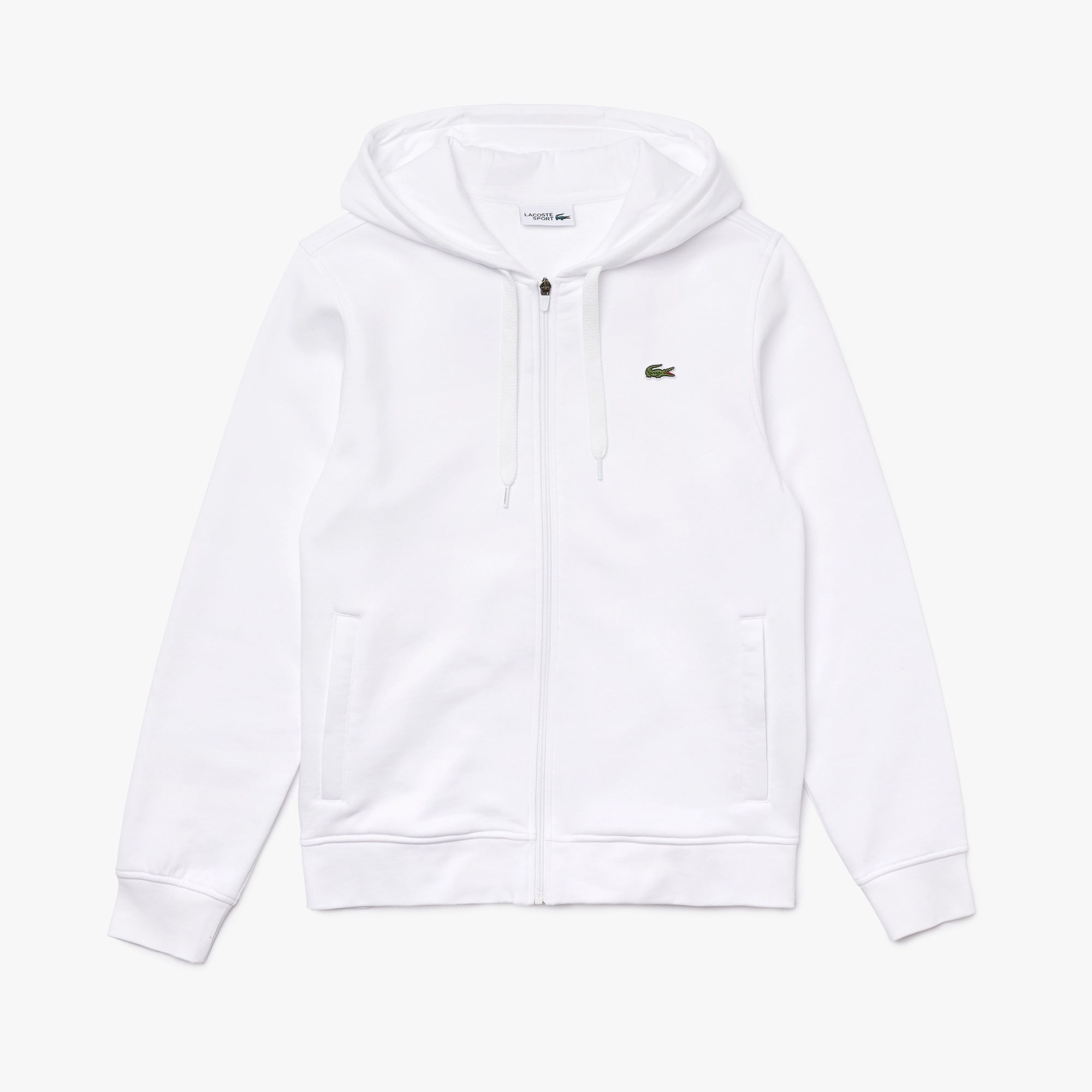 Lacoste SPORT Hooded Lightweight Bi-material Sweatshirt - White