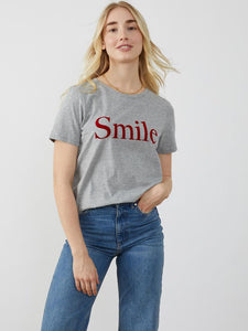 South Parade Lola Smile Short Sleeve Tee in Heather Grey