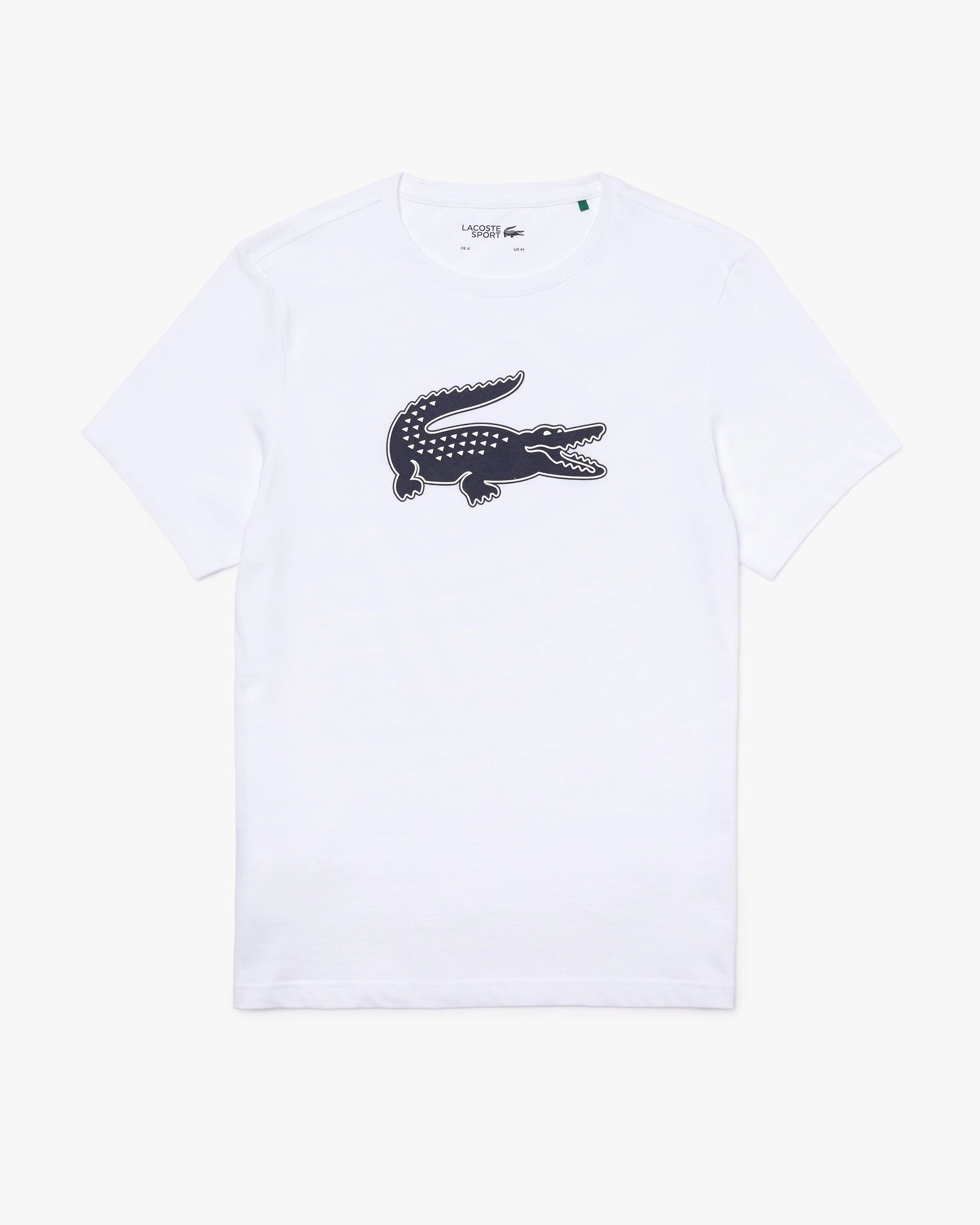 Lacoste SPORT 3D Print Crocodile Breathable Jersey T-shirt - White/Navy