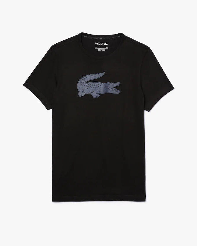 Lacoste SPORT 3D Print Crocodile Breathable Jersey T-shirt - Black
