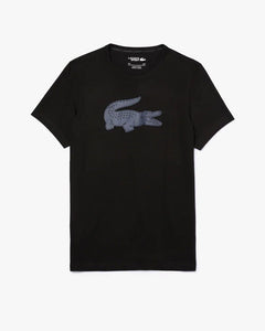 Lacoste SPORT 3D Print Crocodile Breathable Jersey T-shirt - Black