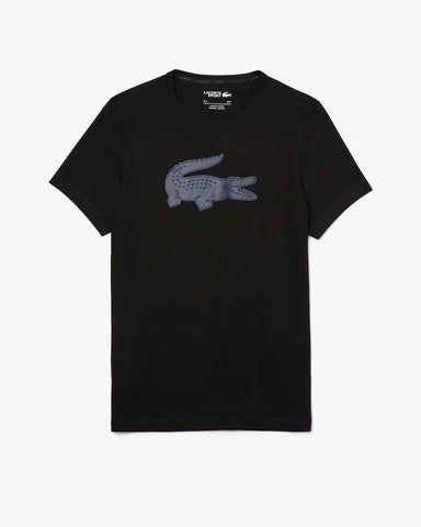 Lacoste SPORT 3D Print Crocodile Breathable Jersey T-shirt - Black