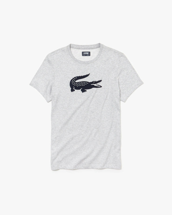 Lacoste Sport 3D Print Croc Jersey T-Shirt - Grey/Navy