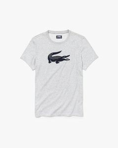 Lacoste Sport 3D Print Croc Jersey T-Shirt - Grey/Navy