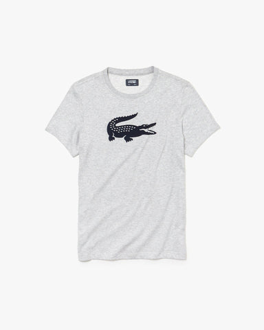 Lacoste Sport 3D Print Croc Jersey T-Shirt - Grey/Navy