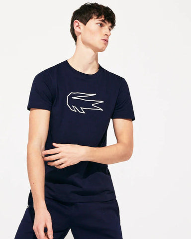 Lacoste Novak Djokovic Croc Print Tech Tee - Navy