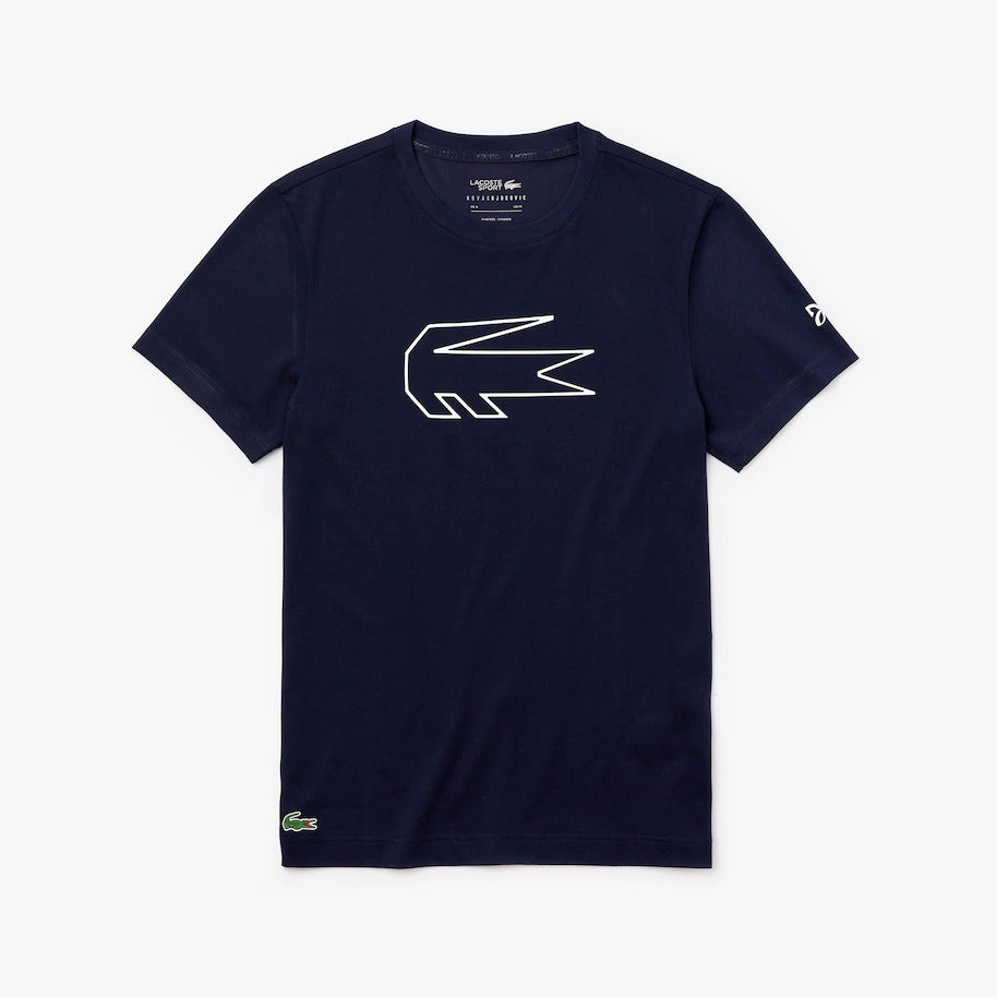 Lacoste Novak Djokovic Croc Print Tech Tee - Navy