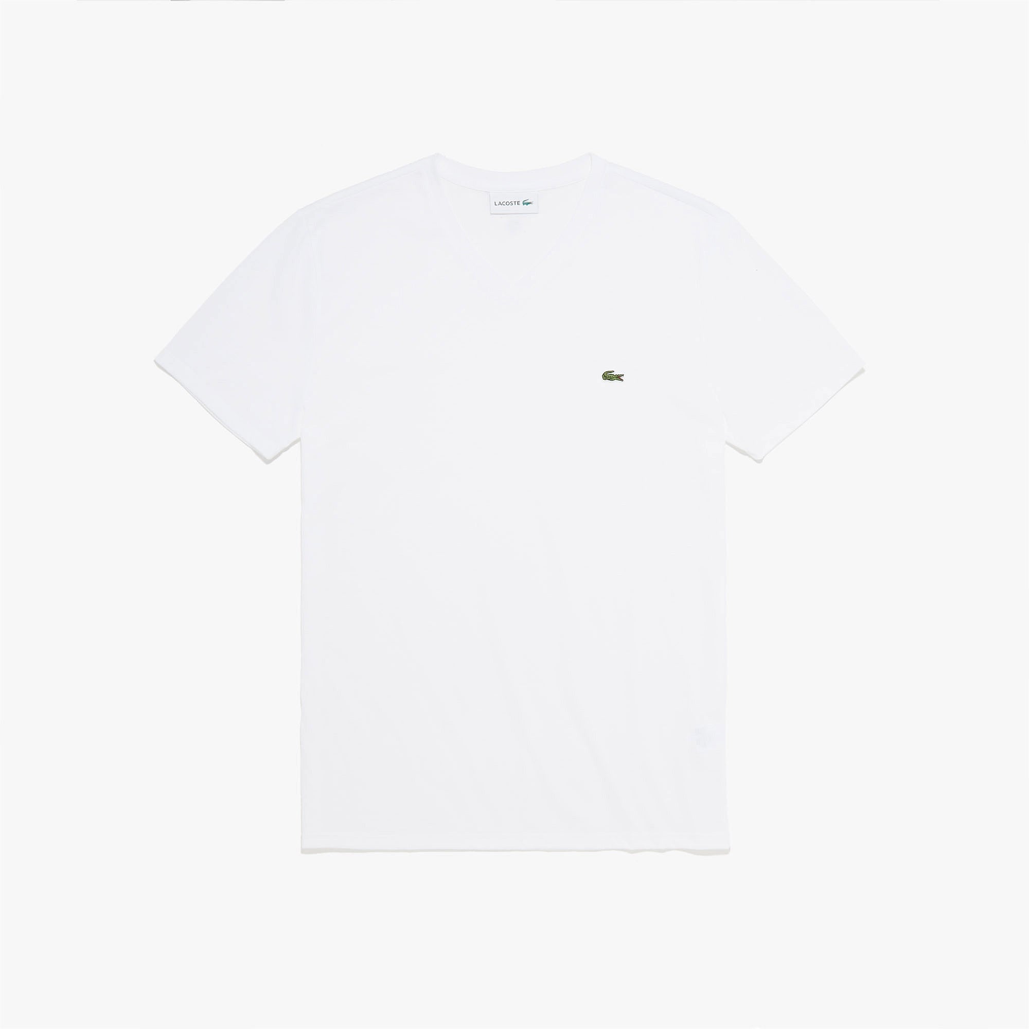 Lacoste V-neck Pima Cotton T-shirt - White