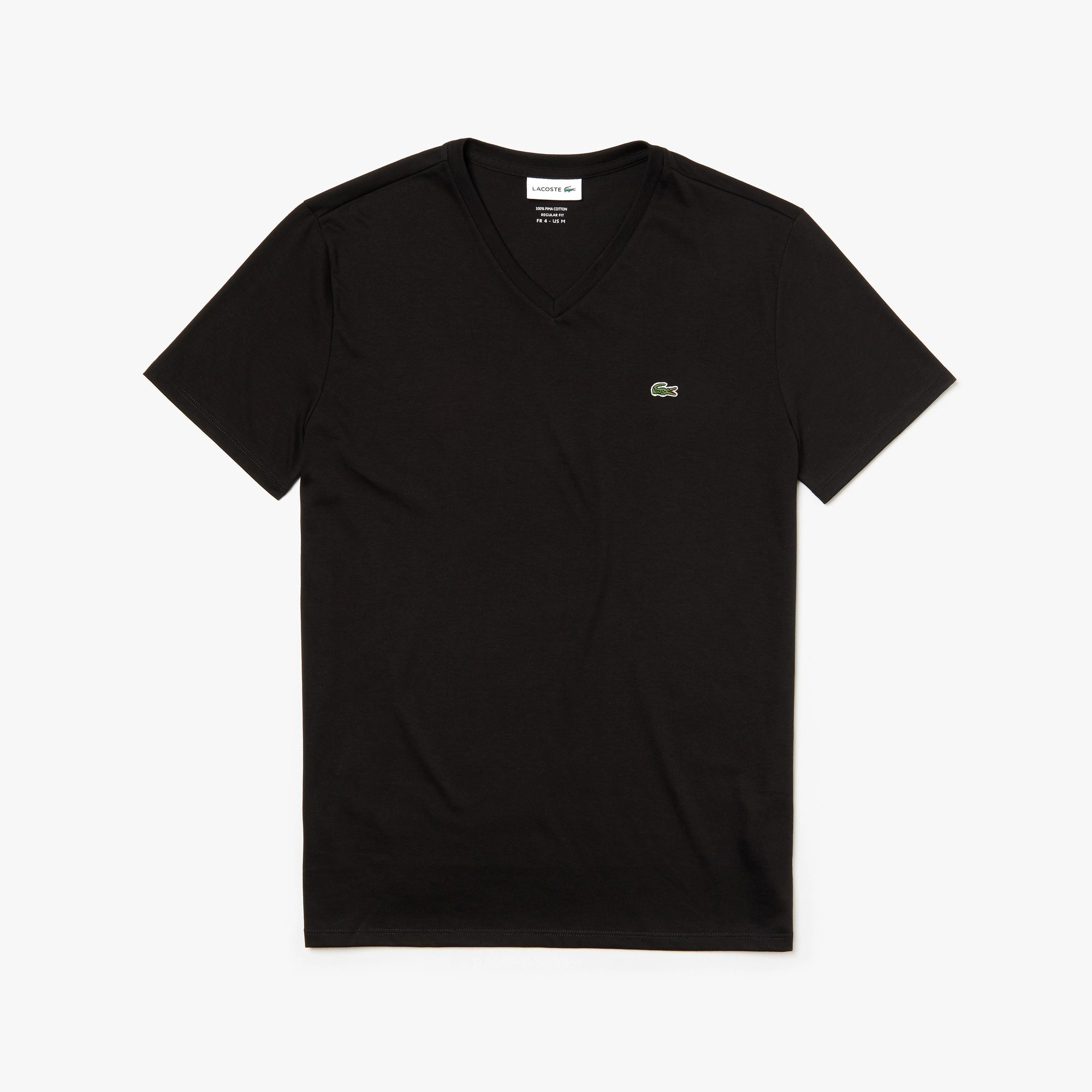 Lacoste V-neck Pima Cotton T-shirt - Black