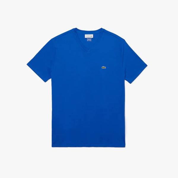 Lacoste Men's V-neck Pima Cotton T-shirt - Lazuli Blue