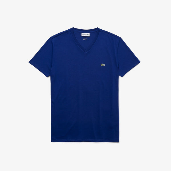 Lacoste Men's V-neck Pima Cotton T-shirt - Cosmic Blue