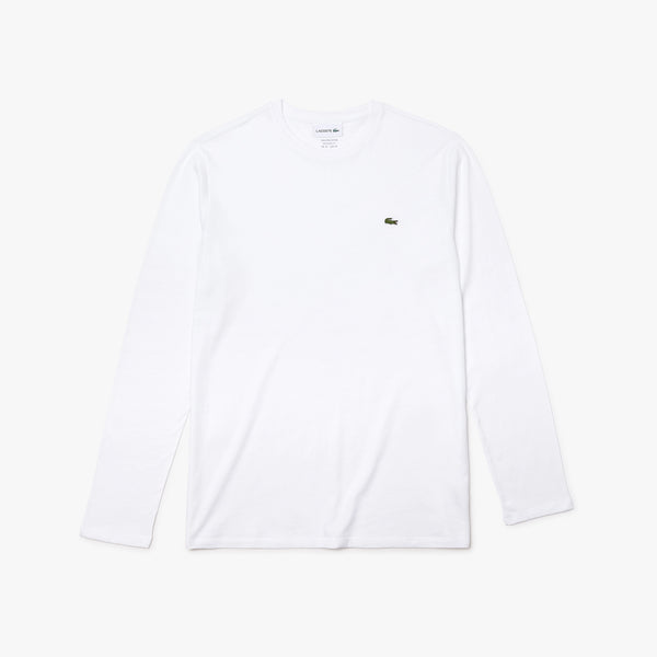 Lacoste Crew Neck Pima Cotton Jersey L/S T-shirt - White