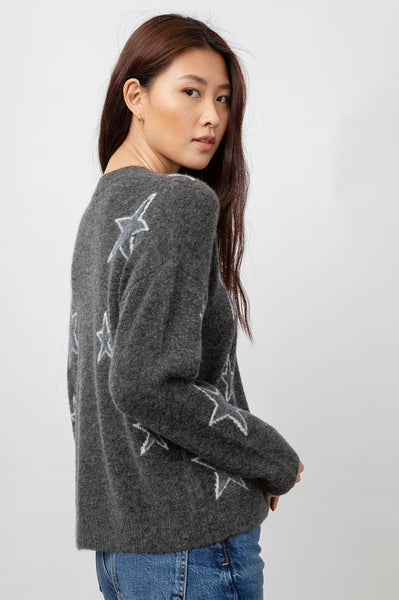 Rails Virgo Heavy Wool Blend Sweater in Charcoal White Stars