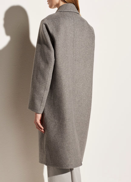 Vince. wool blend classic coat in medium heather grey
