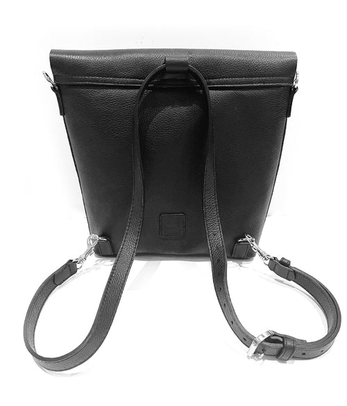 Brave Virtue Convertible Backpack with ring detail  in black