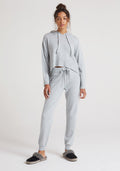 bella dahl Cashmere Wide Rib Jogger in Heather Grey