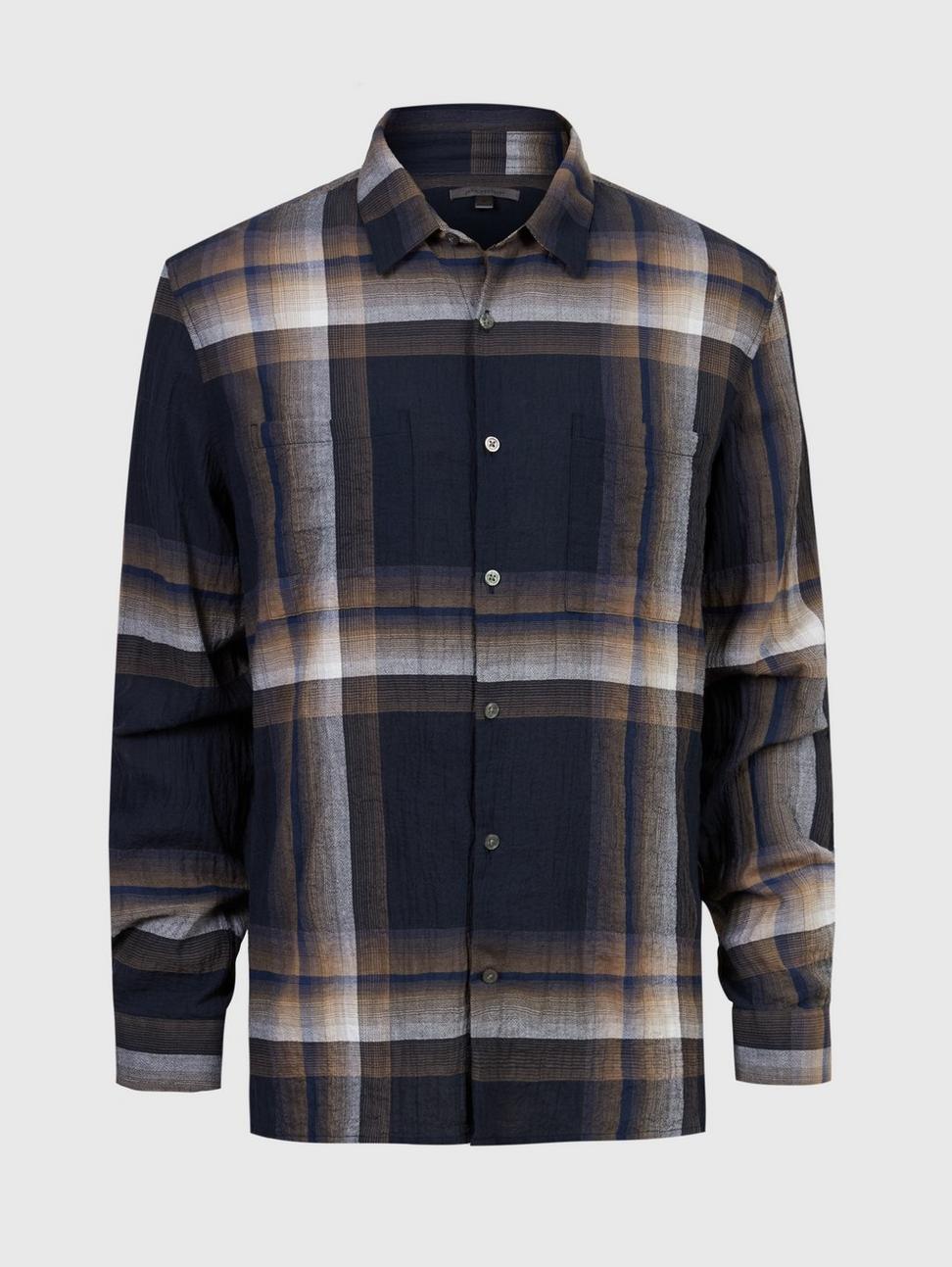 John Varvatos Cole Regular Fit LS Shirt - Navy
