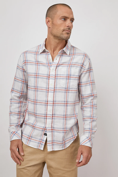 Rails Men's Wyatt L/S Shirt - Flag Blue Melange