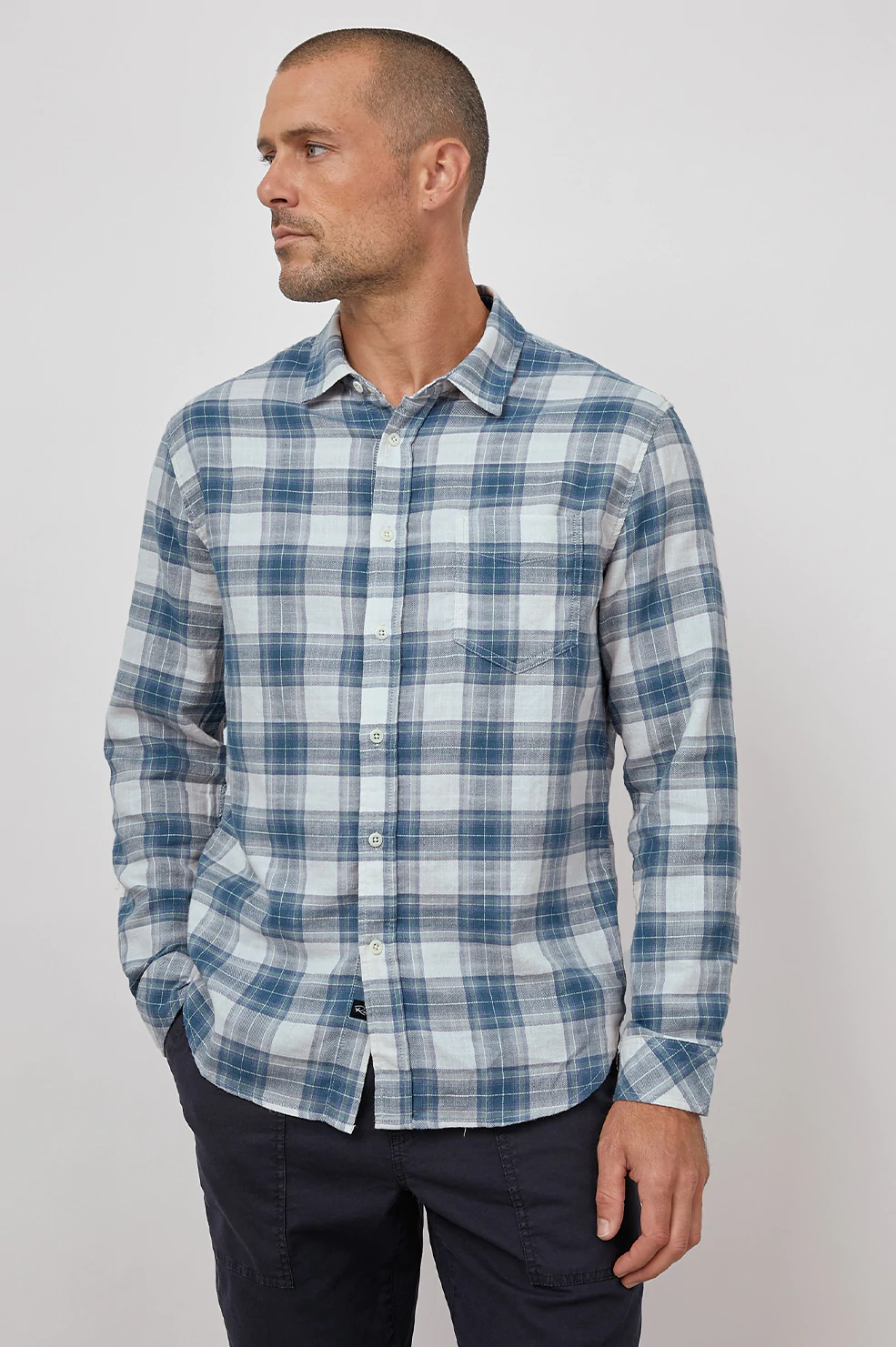 Rails Men's Wyatt L/S Shirt - Royal Teal Violet