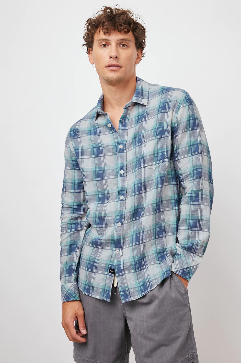 Rails Men's Wyatt L/S - Santorini Teal
