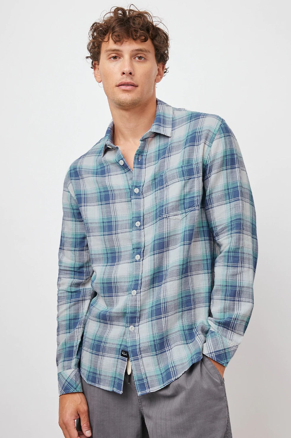 Rails Men's Wyatt L/S - Santorini Teal