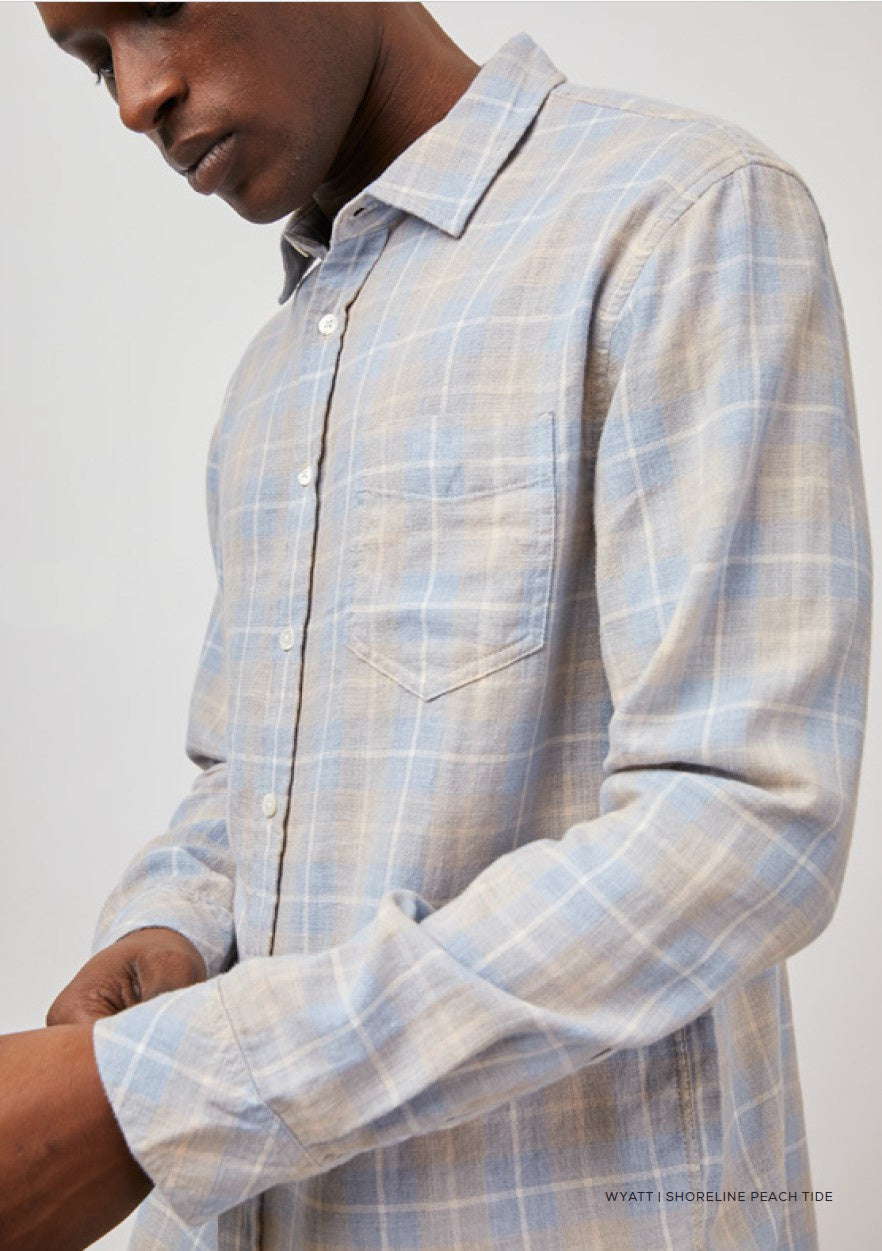 Rails Men's Wyatt L/S - Shoreline Peach Tide
