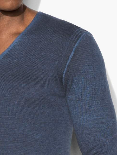 John Varvatos XL Navy shops Wool Blend V Neck Sweater