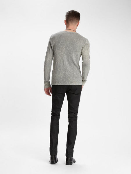 John Varvatos Nashville Waffle Henley - Grey Heather
