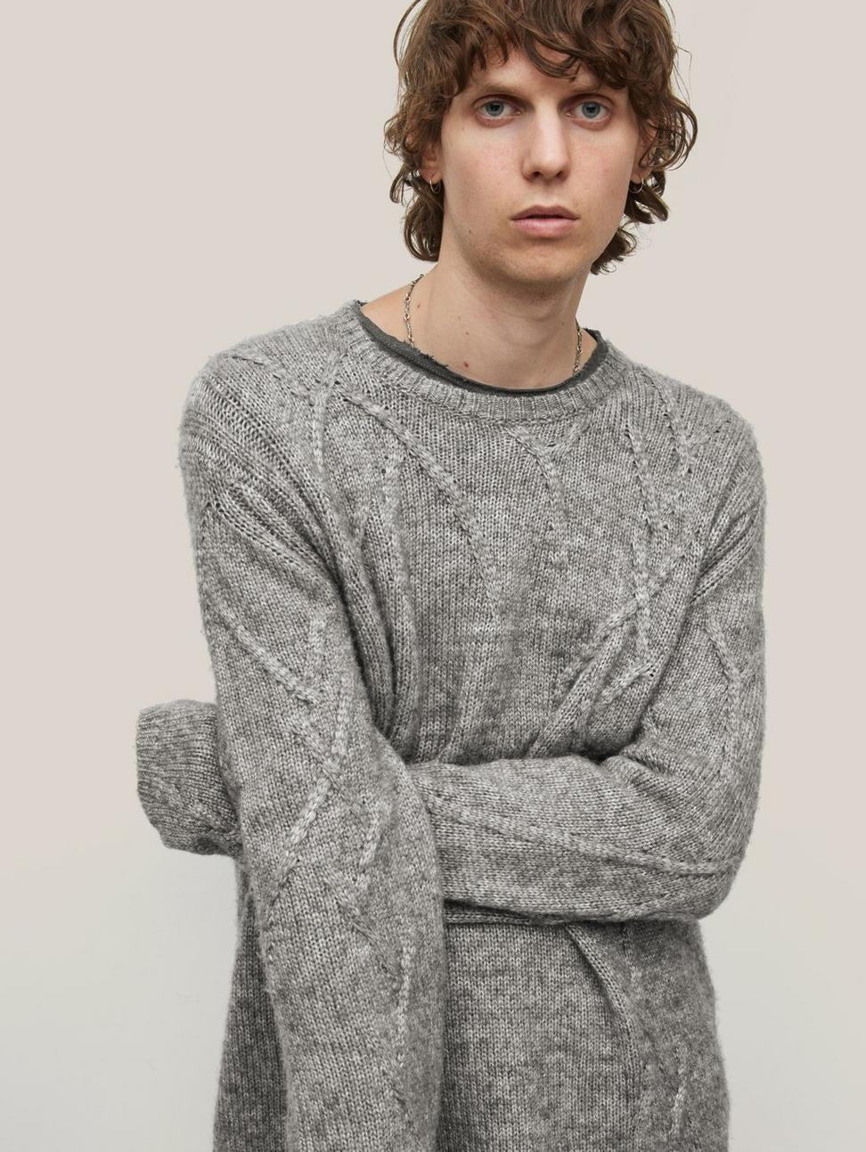 John Varvatos NOLANS Crewneck Sweater - Moon Shadow