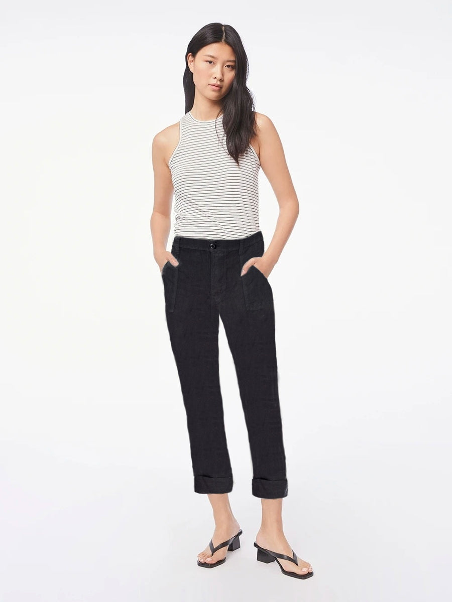 FRAME Le Beau Linen Pant in Washed Noir – manhattan casuals