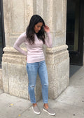 autumn cashmere raw edge crew cashmere sweater