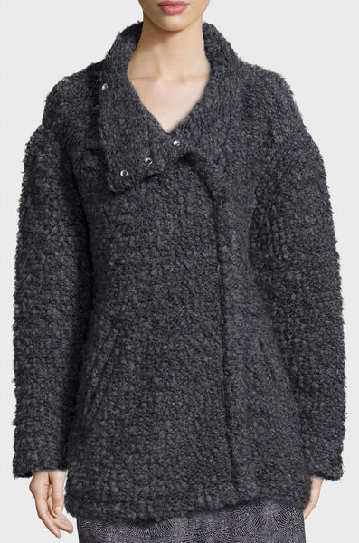 IRO Argane Wool-Blend Knit Jacket - Dark Grey