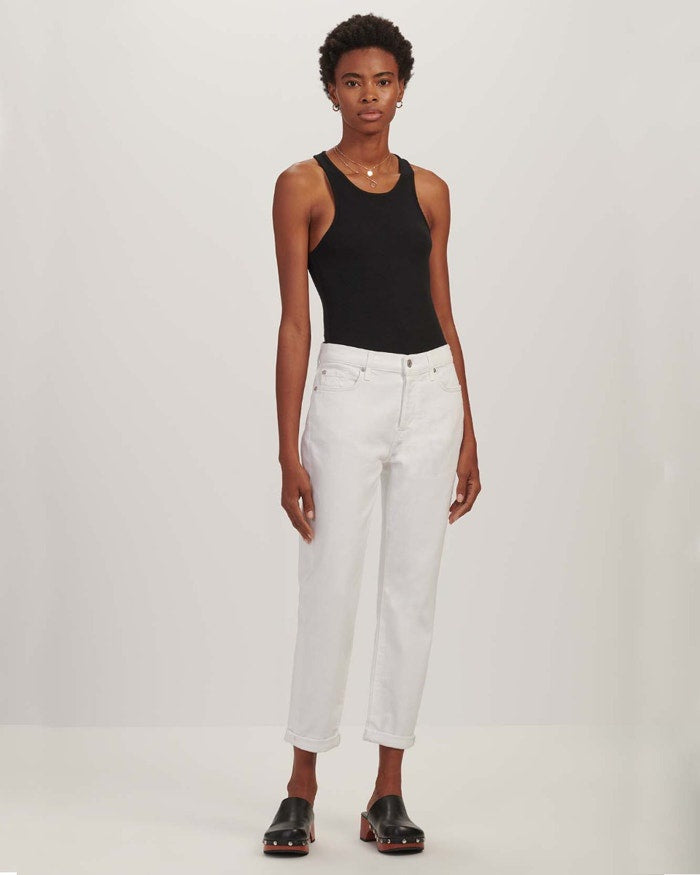 7 For All Mankind Josefina boyfriend Jean in Bleached White BTWW