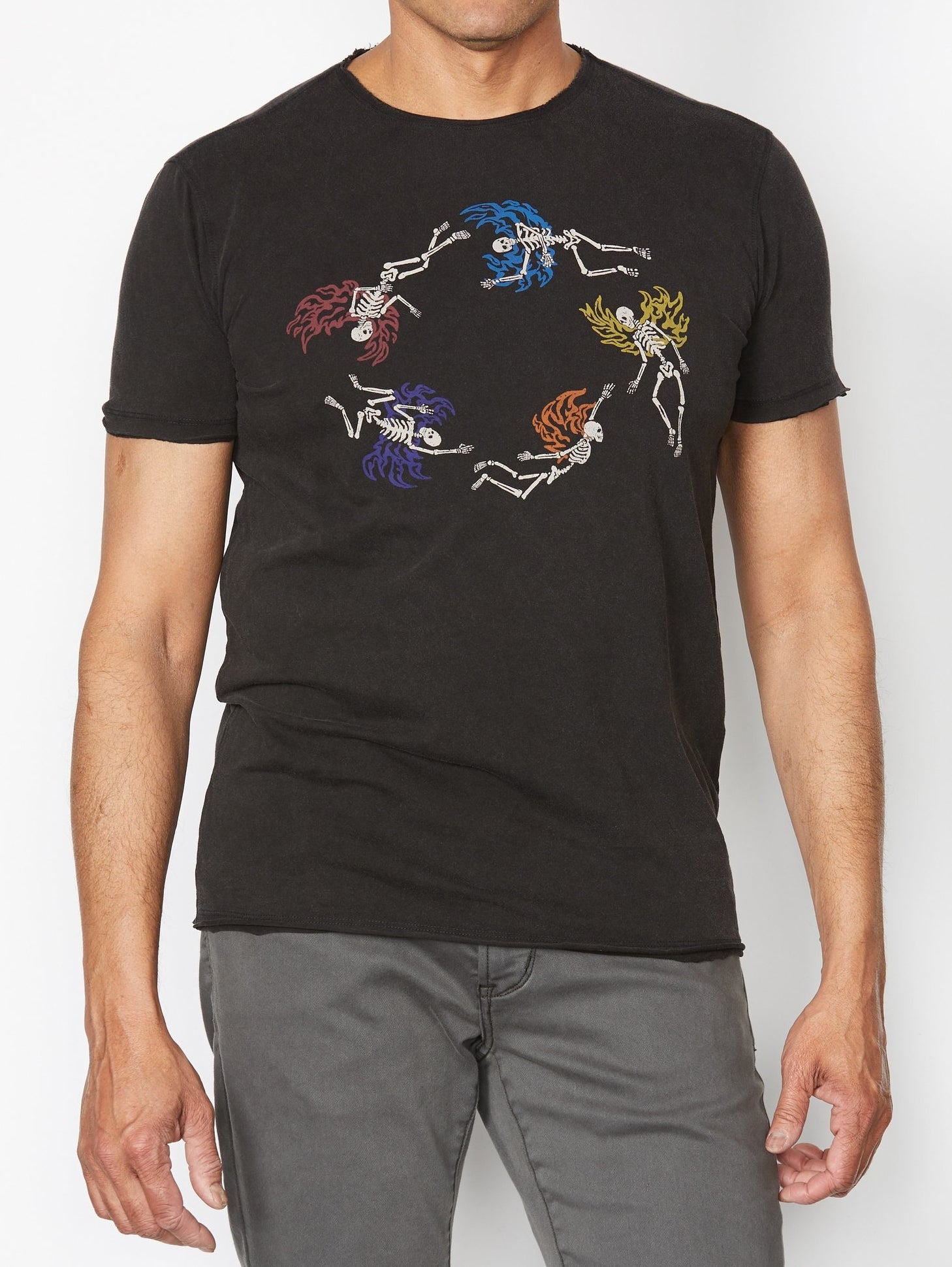 John Varvatos SKELETON CIRCLE Graphic Tee - Black