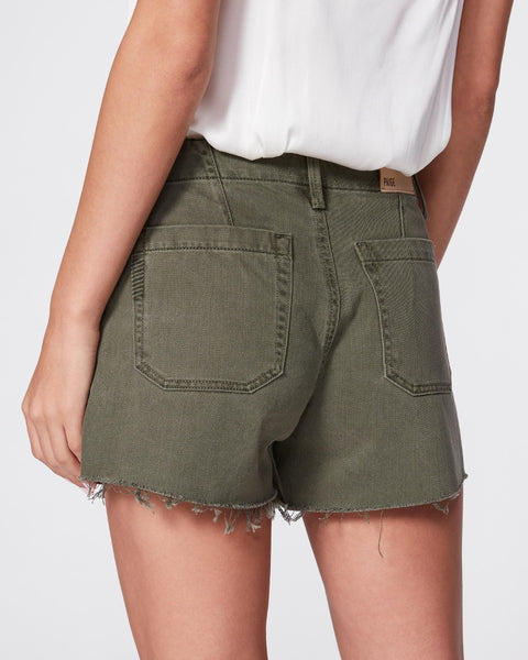Paige Mayslie Utility Short in Vintage Army Green